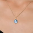 thumbnail image 3 of Gem Stone King 14K Yellow Gold Millennium Blue Mystic Quartz Pendant Necklace | 3.00 Cttw | Gemstone Birthstone | Oval 10X8MM | Gold Necklace for Women | With 18 inch Gold Chain, 3 of 6