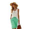 thumbnail image 5 of Guieoi Shorts for Women Plus Size Cotton-Linen Blend Checkered 5-Inch Shorts,Casual Shorts Green 0 XXXL, 5 of 9