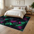 thumbnail image 3 of ODIKA 6'x9' Washable Area Rug Easy Care, Non-Shedding, Music Vinyl Note Groove Dripping Paint Round Movie Eight Record for Queen Size Bedroom Under Bed Master Suite, 3 of 7