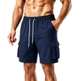 thumbnail image 3 of ZRGHAOYLQ Men's Cargo Shorts Drawstring Elastic Waist Shorts Stretch Athletic Casual Summer Work Shorts for Men with Multi Pockets, 3 of 9