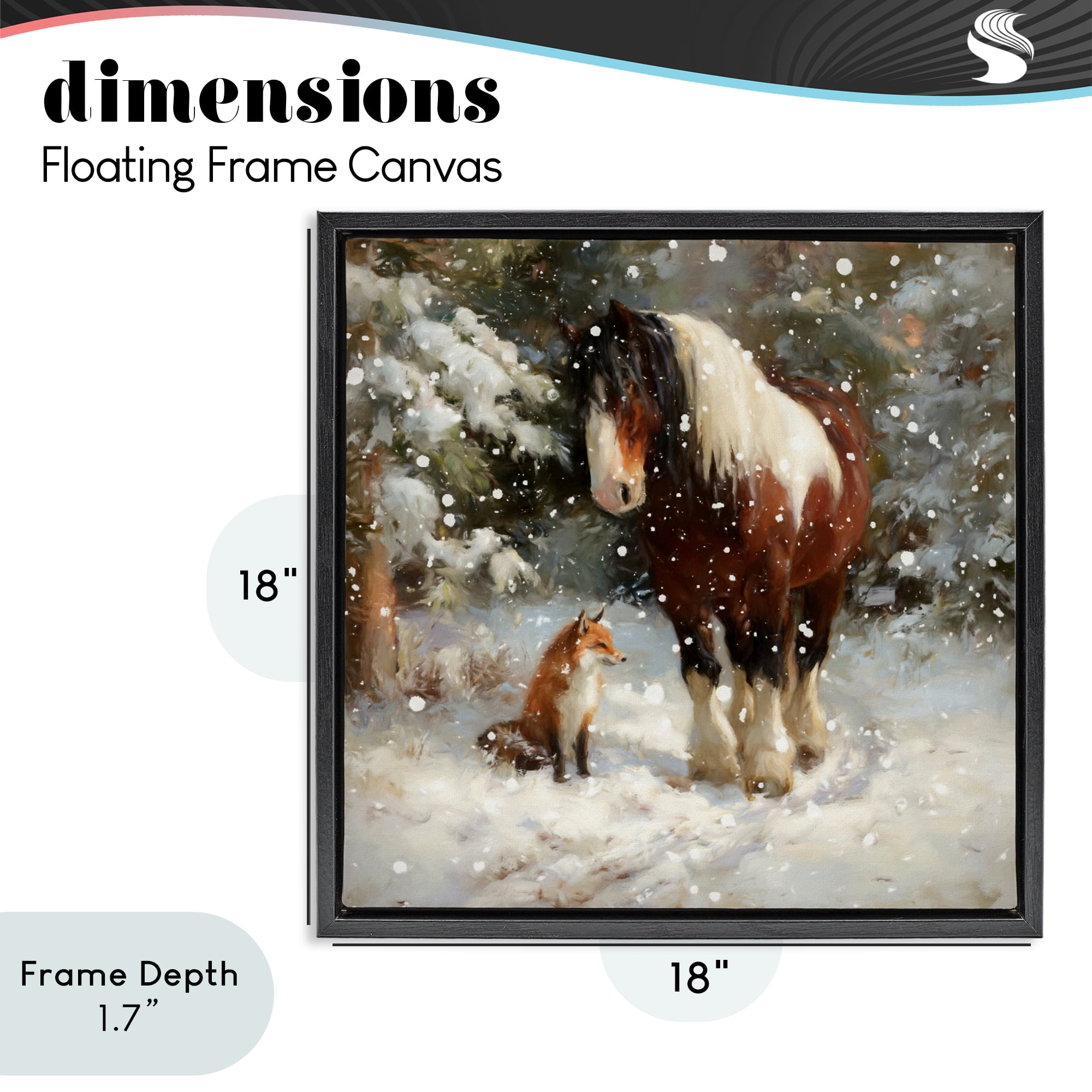 Stupell Industries The Horse & The Fox Black Framed Floater Canvas Wall Art, design by Tina LeCour