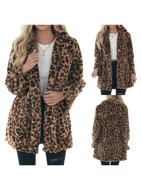 Plus Size Leopard Coat