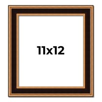 11x12 Frame Gold Brown Plein Air Vintage Solid Wood Picture Frame | 1.75 Inches Moulding Width |