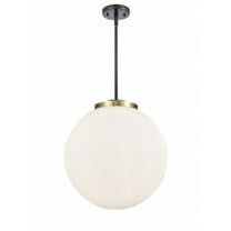 221-3S-BAB-G201-16 Innovations Lighting Beacon - 3 Light Pendant In Industrial Style-17 Inches Tall and 16 Inches Wide-Black Antique Brass