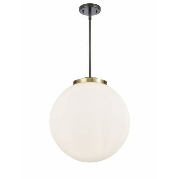 221-3S-BAB-G201-16 Innovations Lighting Beacon - 3 Light Pendant In Industrial Style-17 Inches Tall and 16 Inches Wide-Black Antique Brass