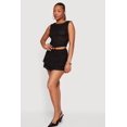 thumbnail image 2 of Women's Solid Textured Knit Tiered Mini Skirt, 2 of 5