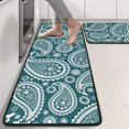 thumbnail image 2 of Kitchen Rugs Sets Of 2,Teal Paisley Pattern Anti Fatigue Kitchen Mat Rugs Non Slip Washable,Decorative Kitchen Floor Mats for Kitchen,Sink,Laundry,17"x47"+17"x47", 2 of 5
