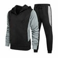 thumbnail image 4 of safuny Men's Winter Long Sleeve Sports Zipper Tracksuits 2 Piece Loose Hoodie Outfits Big&Tall Casual Activewear Joggers Pants Workout Jackets Crew Neck Sweatshirts Pockets Black M, 4 of 8