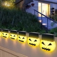 thumbnail image 4 of Hvmvliv Halloween Solar Lights Evil Pumpkin Lights Halloween Garden Fence Steps LED Lights Halloween Decorations Yellow, 4 of 9