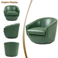 thumbnail image 5 of UIXE Swivel Accent Chair Barrel Chairs Club Chair Faux Leather Armchair for Living Room Bedroom Office, Green, 5 of 6