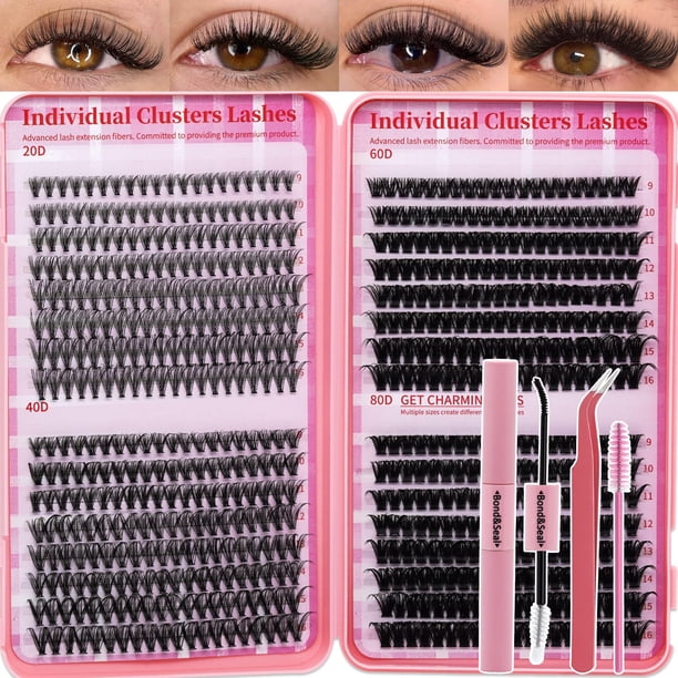 Kit de extensión de pestañas RITALASH Cluster Lashes 640 piezas con accesorios