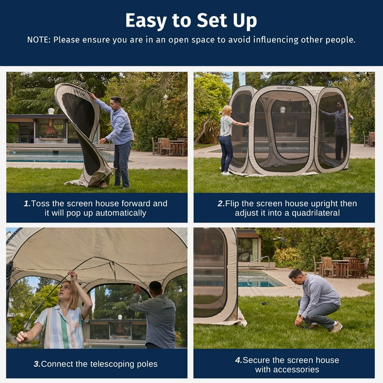 East Oak, Screen House 6x6 Beige, Outdoor Screen Tent - Walmart.com
