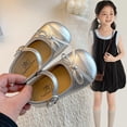 thumbnail image 5 of Viluyesy Girls’ Spring Summer Leather Flat Shoes – Soft Sole Comfortable Fashion Footwear with Bowknot Detail and Timeless Minimalist Design Silver Size 10.5, 5 of 9