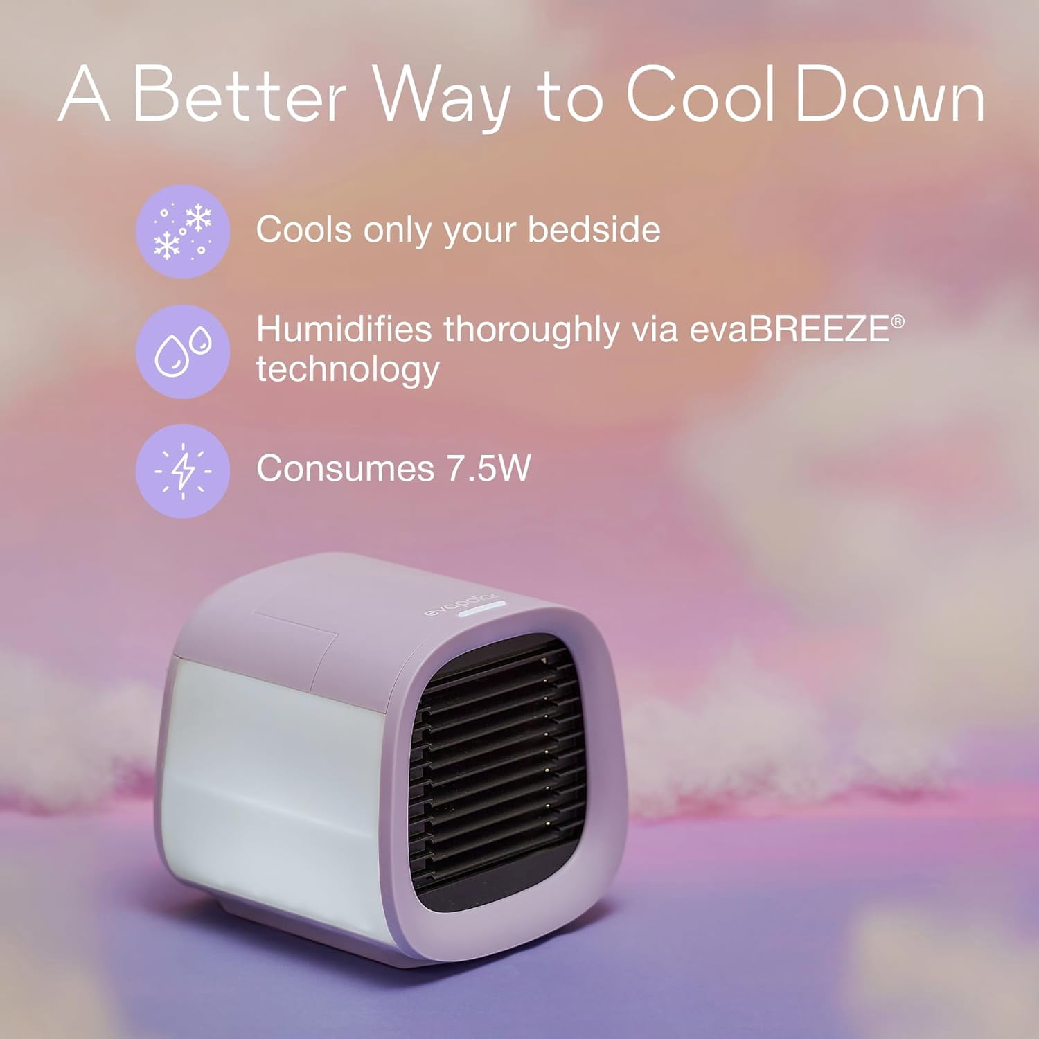 Evapolar Portable Air Conditioners - Small Personal AC Unit - Evaporative Air Cooler for Desk & Camping - Swamp Cooler - Evachill, Lavender