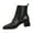 Black, variant on Womens Booties Chunky Mid Heel Ankle Boots Lace up Square Toe Vintage Comfortable Winter Shoes White 7(39)