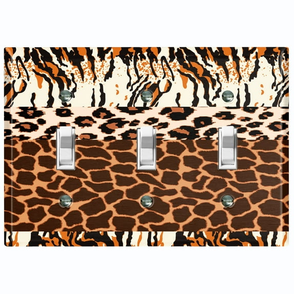 Metal Light Switch Plate Cover African Safari Animal Print Tribal Art Pattern SFR046