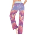thumbnail image 6 of Women's Long Sleep Pants Home Pants Sleep Pants Wide-Leg Pants Design Elastic Fabric Casual Pants XL Beautiful Pink Clouds, 6 of 7