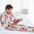 thumbnail image 4 of Mens Pajamas Set, cartoon Dog heart Button Down Long Sleeve Loungewear Sleepwear Pjs sets for Men, 4 of 5