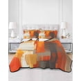 thumbnail image 3 of Burnt Orange Brown Queen Size Down Alternative Comforter, Lightweight Comforter Quilt Bedding Set with Pillow Shams Farmhouse Ombre Abstract Mottled Art All Seasons Bed Comforter Duvet Insert 90"x96", 3 of 7