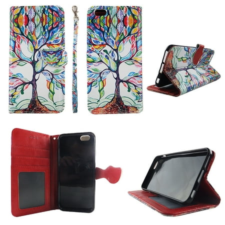 Contour Design Folio Lovely Design Wallet Folio Case for iphone 6 plus 6S Plus Fashion Flip PU Leather Cover Card Cash Slots & Stand ()