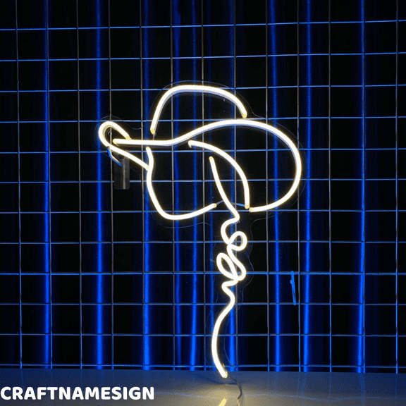 Craftnamesign Cowgirl Neon Sign, Girls Room Wall Art, Bar Pub Club Wall Decor