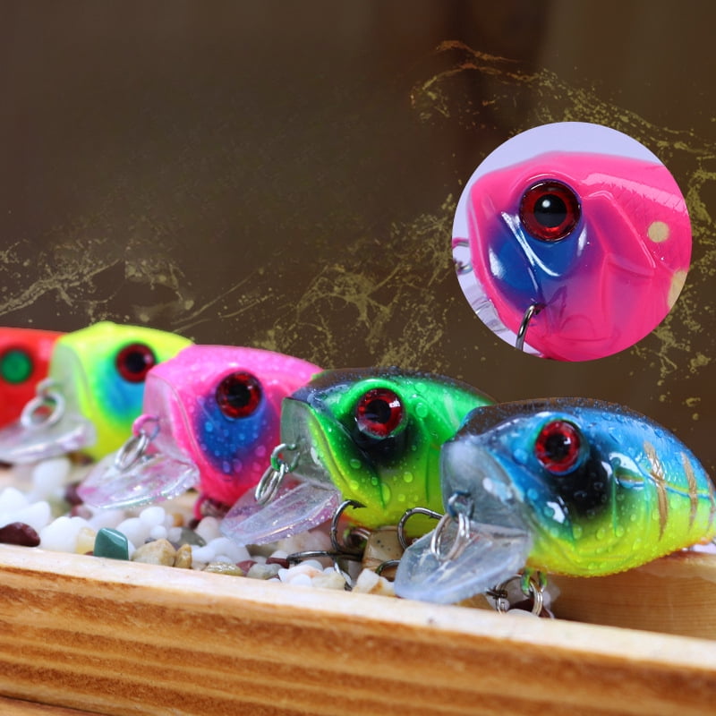 5PC Fishing Lures Jigs Rock Fishing Minnow Bait Plastic with Hook Small Steel Beads