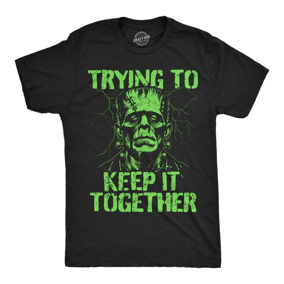 Mens Funny T Shirts Trying to Keep It Together Sarcastic Halloween Frankenstein Graphic Tee for Men Graphic Tees