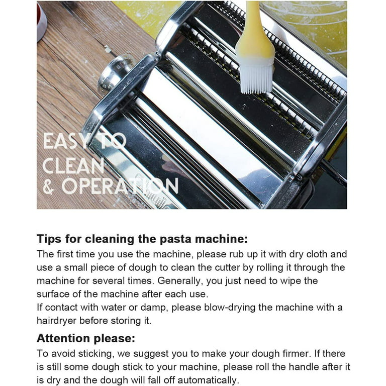 Shule Manual Pasta Maker, 7 Adjustable Thickness Settings, 150 Pasta Machine  Stainless Steel with Pasta Roller, Pasta Cutter 