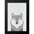 thumbnail image 2 of Annie Bailey Art 13x18 Black Modern Framed Museum Art Print Titled - Gray Wolf, 2 of 5