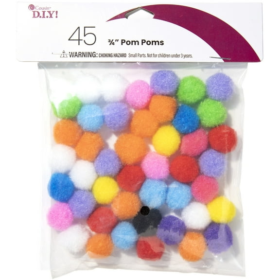 CousinDIY Pom-Poms .75" 45/Pkg-Multi-Colored