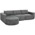 thumbnail image 1 of HOMCOM Modular Sectional Sofa with Chaise L Shaped Cloud Couch Dark Grey, 1 of 9