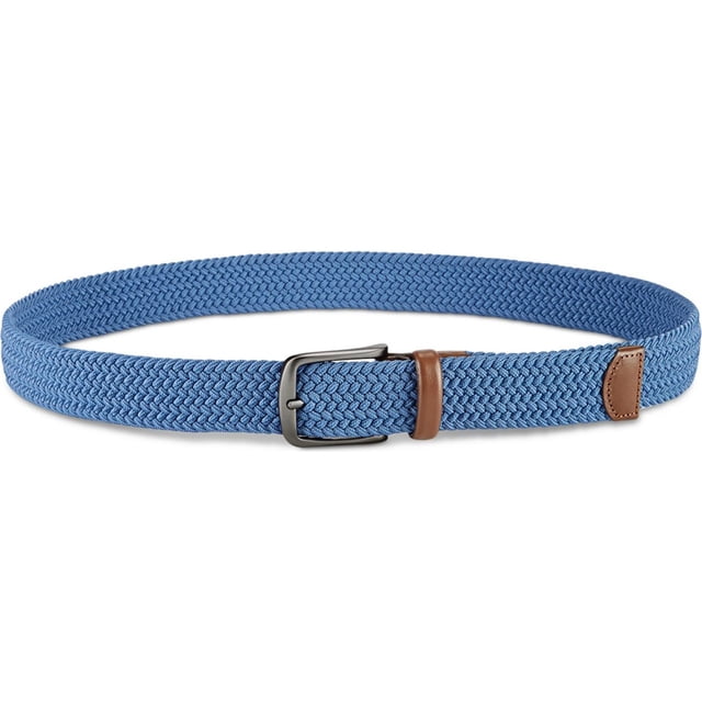 Perry Ellis Cinturón tejido entretejido para hombre, azul, mediano Perry Ellis tejido