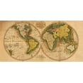 thumbnail image 2 of Carey, Matthew 32x18 White Modern Wood Framed Museum Art Print Titled - World Map, 2 of 4