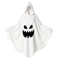 thumbnail image 3 of siminsem White Hooded Ghost Poncho Cape Halloween Adult, Jagged Grin Face Print Pullover Spooky Outfit Women Men Party Dress Up, Dark Blue,90*160, 3 of 3