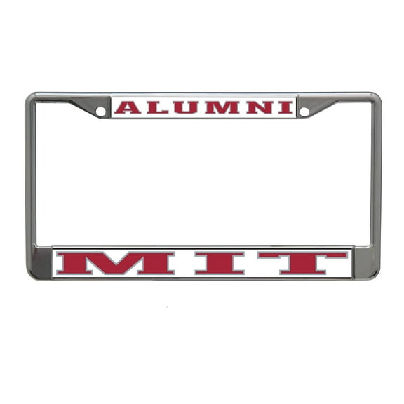 MIT Alumni on White Background Chrome License Plate Frame
