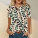 thumbnail image 1 of Fiudx Liquidación de Ahorros de Verano Blusa Holgada Estampada con Cuello Redondo Retro de Manga Corta a La Moda para Mujer, Manga Tres Cuartos, 1 of 5