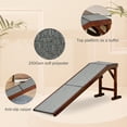 thumbnail image 5 of PawHut Pet Ramp for Dogs Non-slip Carpet Top Platform Pine Wood 69.75"L x 16"W x 25"H, Brown Grey, 5 of 11
