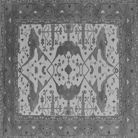 Ahgly Company Indoor Square Oriental Gray Industrial Area Rugs, 6' Square