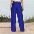 thumbnail image 5 of Maean Women's Wide Leg Loose Pants Cotton Linen Elastic High Waist Flowy Solid Color Comfy Pants with Pockets, 5 of 5