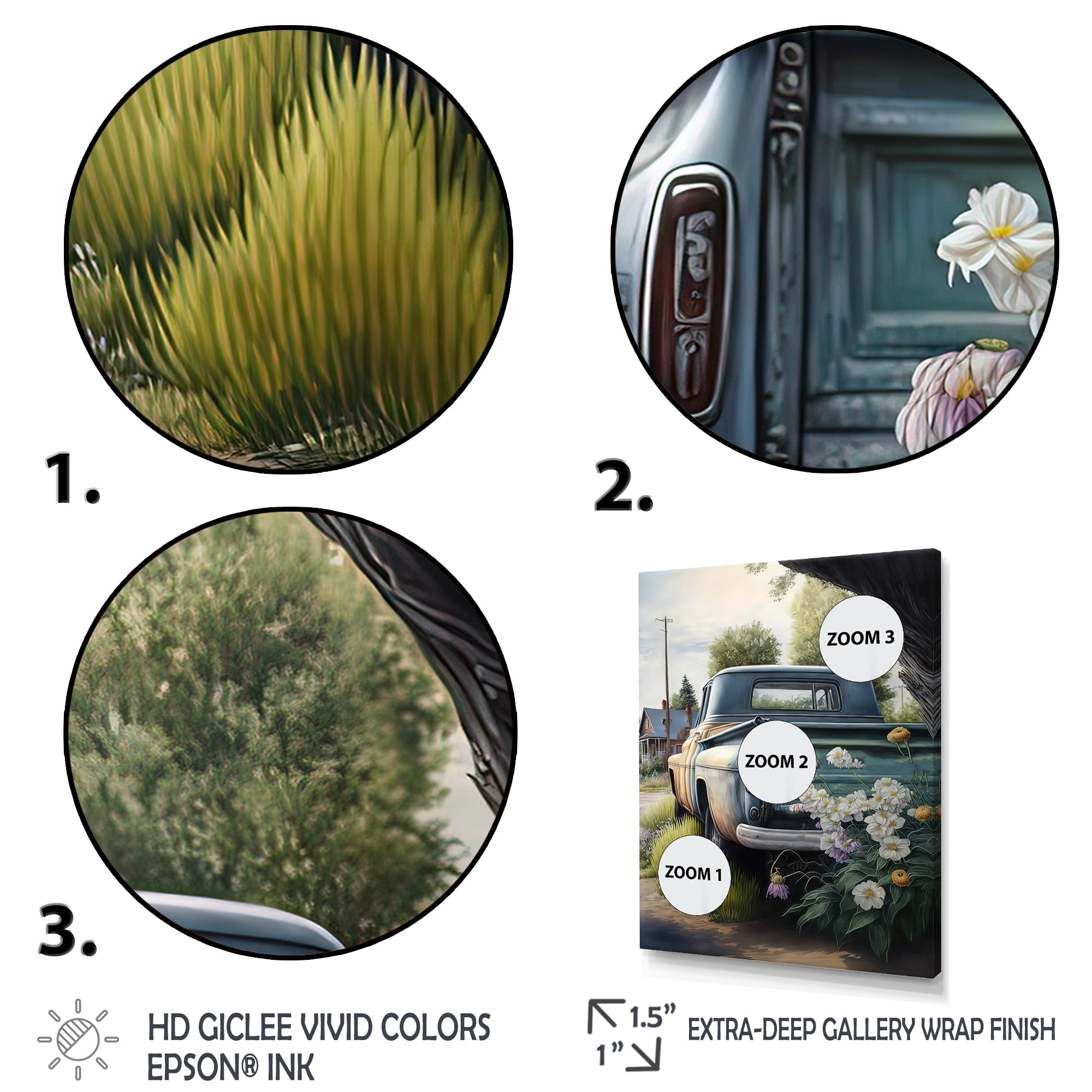 Designart Barn Flower Delivery Truck VIII Canvas Wall Art