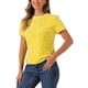 thumbnail image 4 of INSPIRAR CHIC Blusa de Cuello Redondo de Terciopelo con Lentejuelas para Mujeres, Manga Corta, Ropa de Fiesta y Club, Talla XS, Amarillo, 4 of 6
