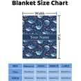 thumbnail image 6 of Blue Sharks Blanket, Personalized Name Blankets for Kids, Soft Lightweight Flannel Fleece Throw Blankets for Couch Sofa Bed, Customized Shark Blanket Gifts for Boys Shark Lovers 50"x40", 6 of 6