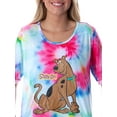 thumbnail image 4 of Scooby-Doo Women's Nightgown Cartoon Graphic Print Tie-Dye Pajama Short-Sleeve Nightdress Sleepwear Lounge, 4 of 7