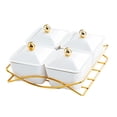 thumbnail image 2 of Esquirla Compartment Appetizer Food Display Dish Platter, Nordic Fruit Snacks Serving Platter with Lid, 4 Snack Serving Bowls for Nuts White, 2 of 8