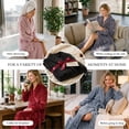 thumbnail image 4 of HEARTNICE Womens Long Fleece Robe Soft Plush Robes for Women Warm Bathrobes Comfy House Coat Full-length（Dark Purple, XX-Large-3X-Large）, 4 of 6