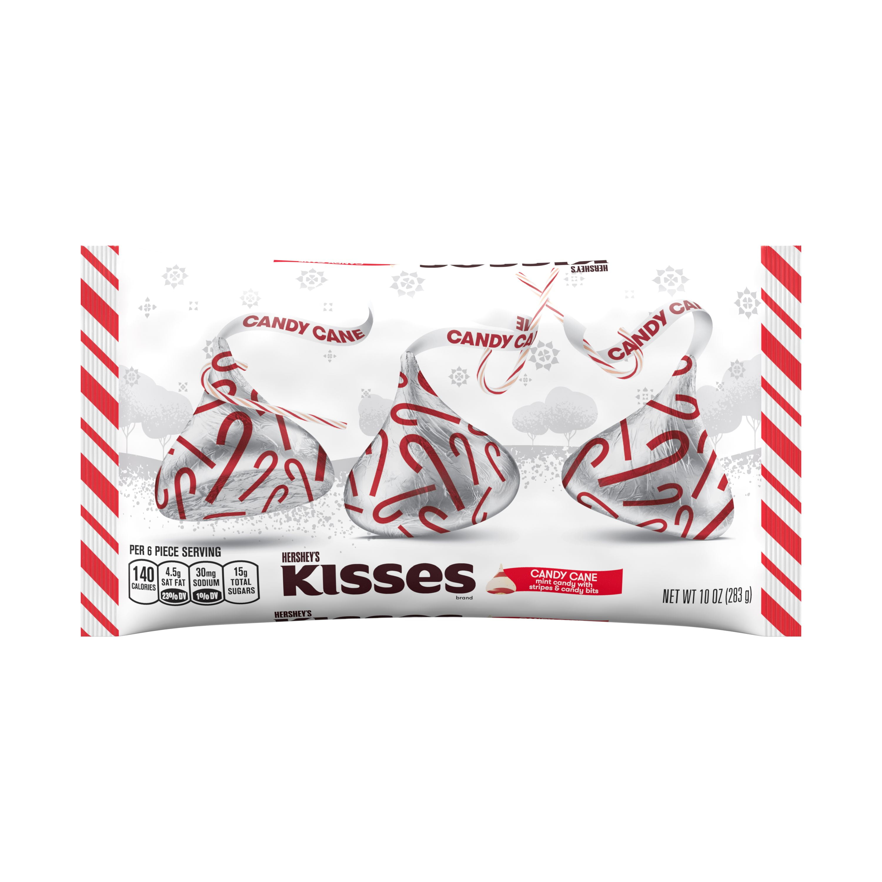 2 HERSHEY'S CANDY CANE KISSES White Chocolate 10oz BB10/2019 Seasonal peppermint 