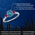 thumbnail image 2 of Gem Stone King 10K White Gold London Blue Topaz and Red Created Ruby 3-Stone Ring for Women | 1.78 Cttw | Oval 8X6MM | Gemstone November Birthstone | Size 7, 2 of 6