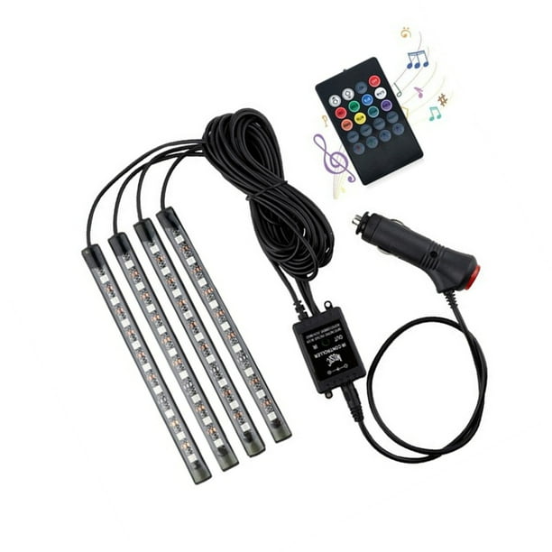 sweethay Tiras de luces LED para automóviles Interior debajo de la ventana del tablero Lámpara de ambiente Sonido activado Suministros para camiones RV Type2 NO2 sweethay VI015237-04B