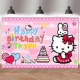 thumbnail image 2 of Fondo rosa de Hello Kitty, decoración para fiesta de cumpleaños de niña, fondo de fotografía de gatos de vinilo, cartel para Baby Shower, accesorios de estudio, 2 of 5
