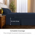 thumbnail image 2 of Mellanni Iconic Collection Pleated Microfiber Bed Skirt 15" Drop, Full, Navy Blue, 2 of 7